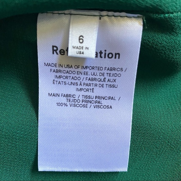 Reformation Long Sleeve Green Mini Dress NWT - Picture 12 of 15